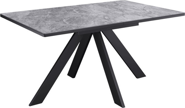 Изображение товара Обеденный стол Kenner DL1300 (черный/керамика мрамор серый глянец)