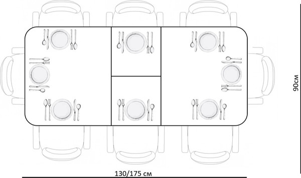 Изображение товара Обеденный стол Kenner DL1300 (черный/керамика мрамор серый глянец)