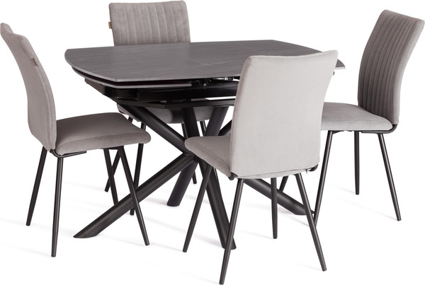 Изображение товара Обеденный стол Tetchair Винстон (темно-серый/черный)