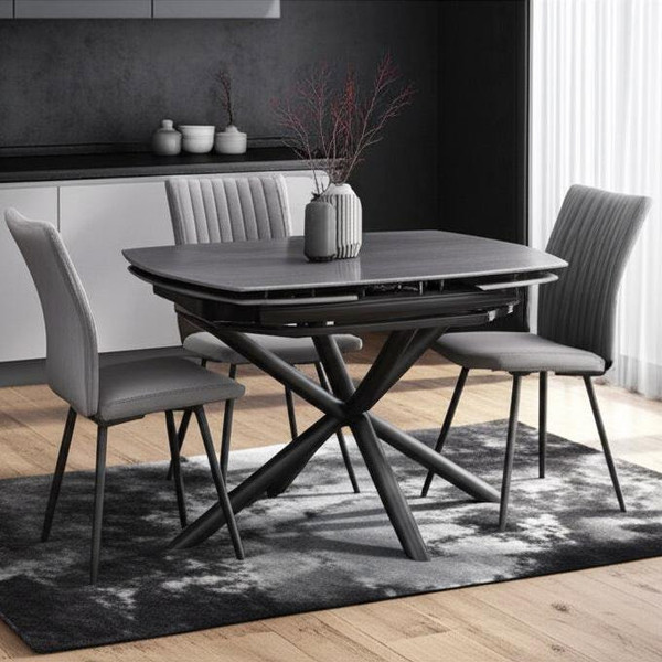 Изображение товара Обеденный стол Tetchair Винстон (темно-серый/черный)