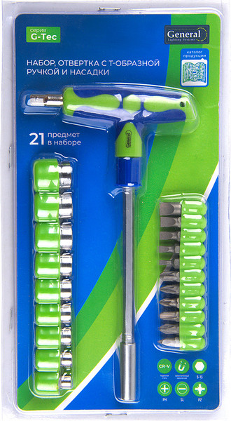 Изображение товара Отвертка General Lighting G-Tec №2 + насадки / 901211 (21 предмет)