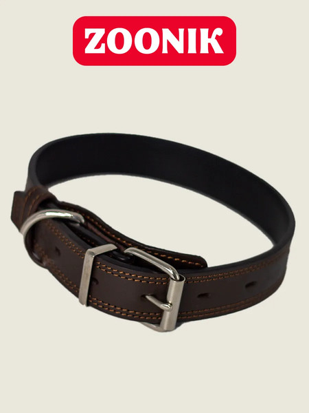 Изображение товара Ошейник ZOONIK Премиум классик / 10131-2 (коричневый)