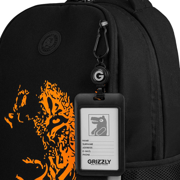 Изображение товара Школьный рюкзак Grizzly RB-651-3 (черный/оранжевый)