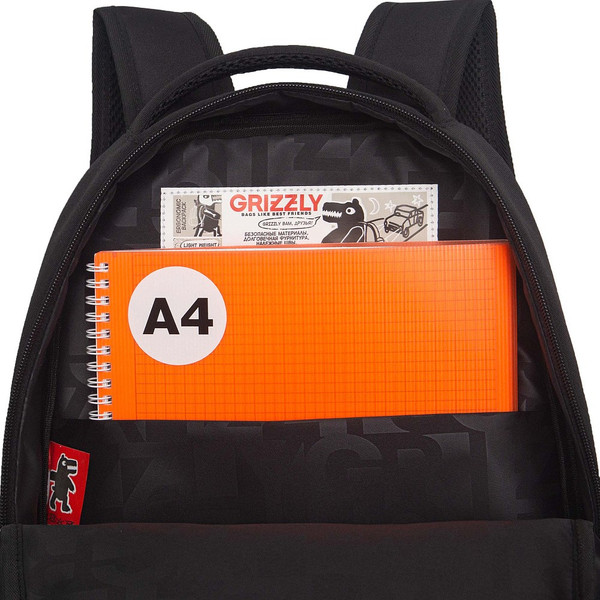 Изображение товара Школьный рюкзак Grizzly RB-651-5 (черный/салатовый)