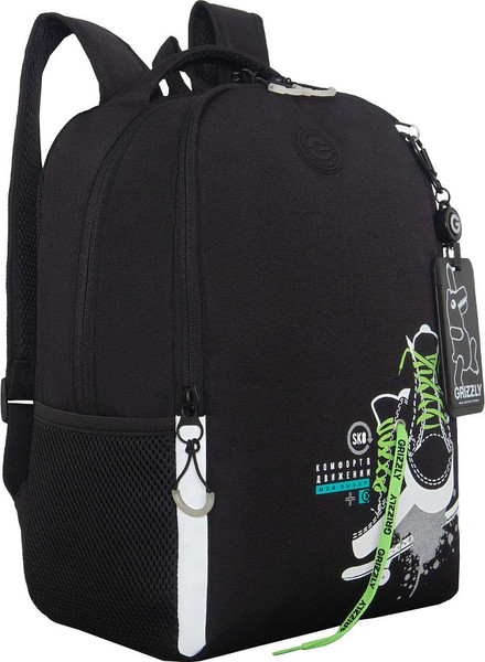 Изображение товара Школьный рюкзак Grizzly RB-651-5 (черный/салатовый)