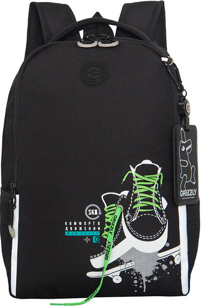 Изображение товара Школьный рюкзак Grizzly RB-651-5 (черный/салатовый)