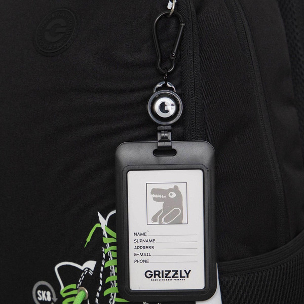 Изображение товара Школьный рюкзак Grizzly RB-651-5 (черный/салатовый)