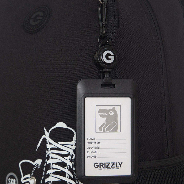 Изображение товара Школьный рюкзак Grizzly RB-651-5 (черный/белый)
