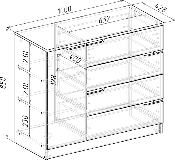 Изображение товара Тумба Мебель-Класс Бремен МК 600.03 (дуб монте-карло)