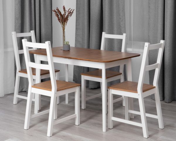 Изображение товара Обеденный стол Tetchair Соната Люкс раздвижной (антик/белый)