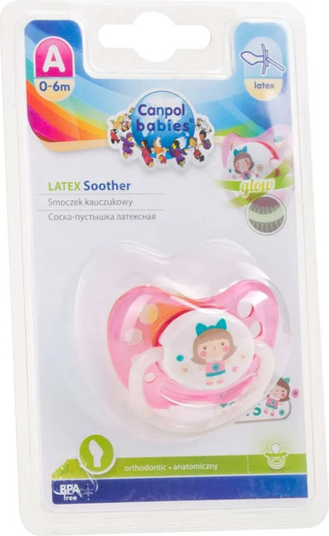 Изображение товара Пустышка Canpol Латексная анатомическая 0-6мес / 23/259 (в ассортименте)