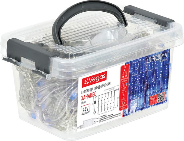 Изображение товара Световой занавес VEGAS 55200 (1x2м, синий)