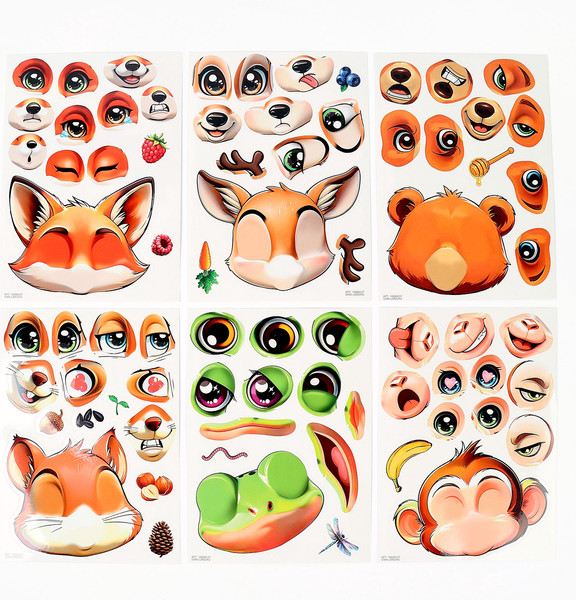 Изображение товара Набор для творчества Школа талантов Аппликация наклейками. Веселые мордашки / 10888537