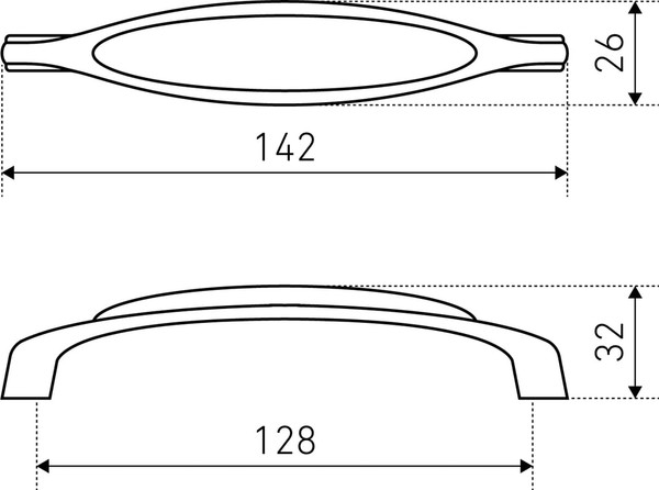 Изображение товара Ручка для мебели StahlBuro C0003-128 (2шт, старая бронза)
