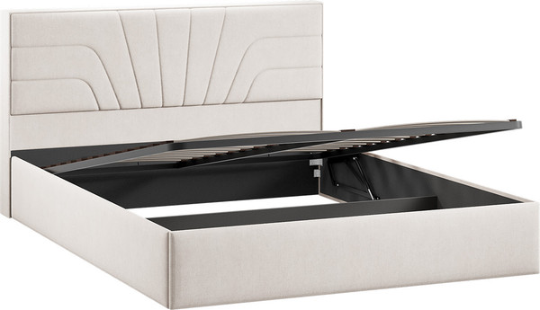 Изображение товара Двуспальная кровать ТриЯ Пандора с ПМ и заглушиной 160x200 Тип 1 (велюр бежевый)