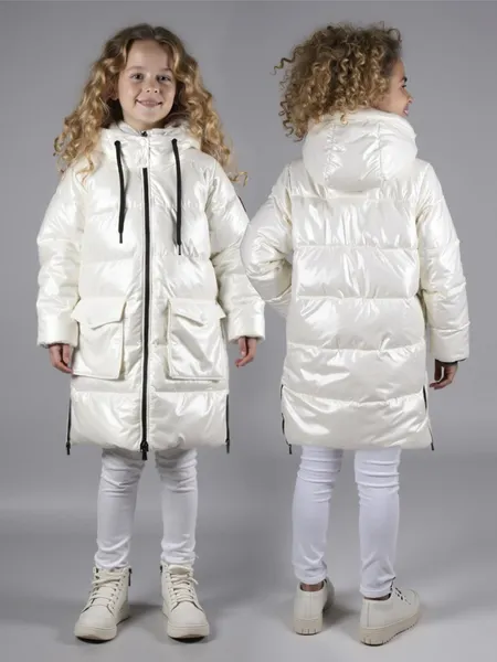 Изображение товара Пальто детское Amarobaby Fancy / AB-OD25-FANCY29/33-116 (р.116, молочный)