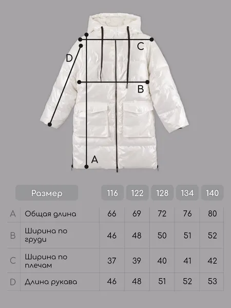Изображение товара Пальто детское Amarobaby Fancy / AB-OD25-FANCY29/33-116 (р.116, молочный)