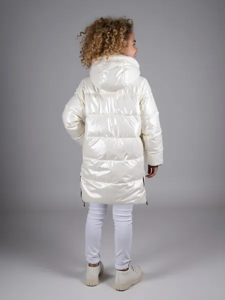 Изображение товара Пальто детское Amarobaby Fancy / AB-OD25-FANCY29/33-134 (р.134, молочный)
