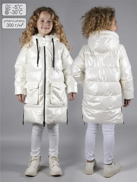 Изображение товара Пальто детское Amarobaby Fancy / AB-OD25-FANCY29/33-140 (р.140, молочный)