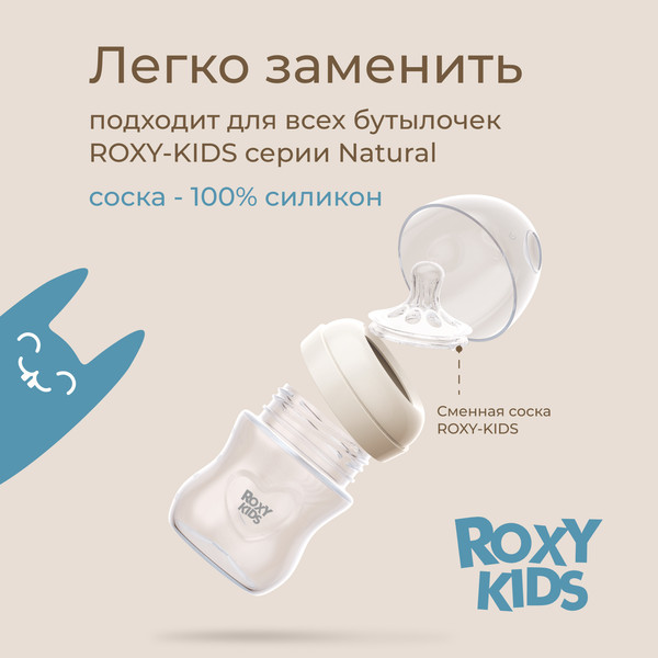 Изображение товара Набор сосок ROXY-KIDS Natural / RBTL-004-S (2шт)