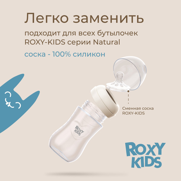 Изображение товара Набор сосок ROXY-KIDS Natural / RBTL-005-M (2шт)