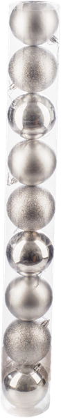 Изображение товара Набор шаров новогодних Ausini VT25-04004-2 (серебристый, 9шт)