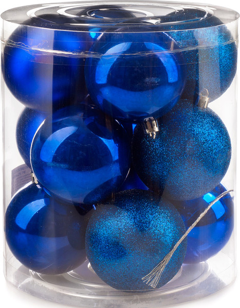 Изображение товара Набор шаров новогодних Ausini VT25-04005-4 (синий, 12шт)