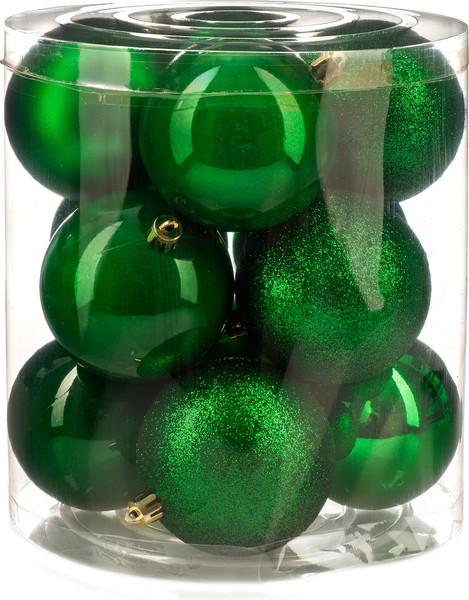 Изображение товара Набор шаров новогодних Ausini VT25-04005-5 (зеленый, 12шт)