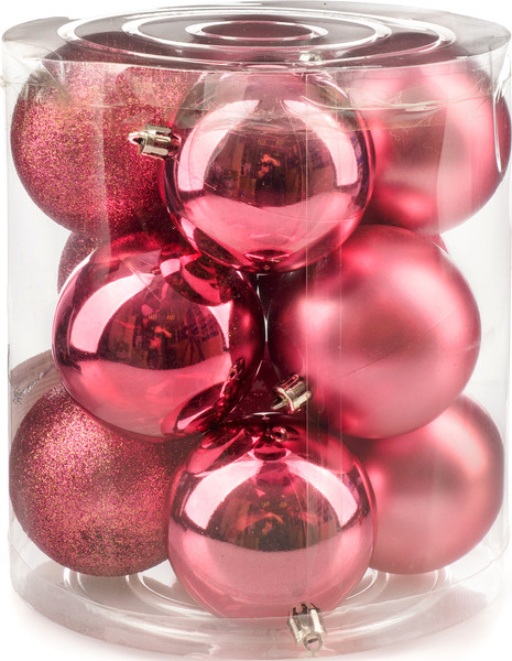 Изображение товара Набор шаров новогодних Ausini VT25-04005-8 (темная роза, 12шт)