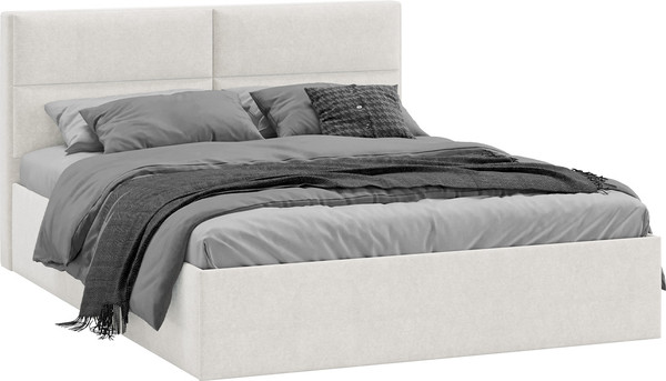 Изображение товара Двуспальная кровать ТриЯ Глосс универсальная с ПМ Тип 1 160x200 (велюр светлый)