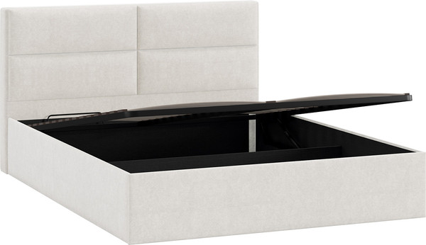 Изображение товара Двуспальная кровать ТриЯ Глосс универсальная с ПМ Тип 1 160x200 (велюр светлый)