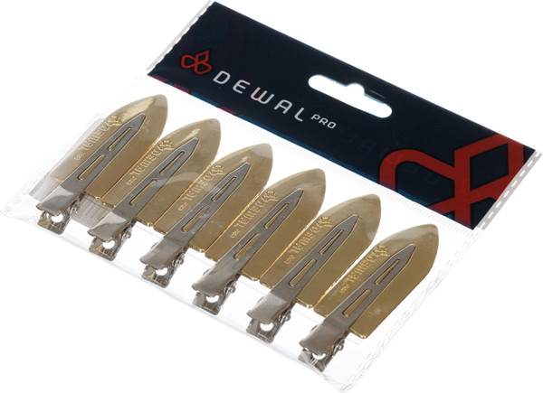 Изображение товара Набор зажимов для волос Dewal CL2603 (6шт, Lemon Gold)
