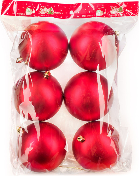 Изображение товара Набор шаров новогодних Ausini VT25-04017-3 (красный, 6шт)