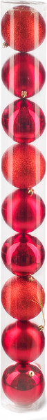 Изображение товара Набор шаров новогодних Ausini VT25-04010-3 (красный, 9шт)