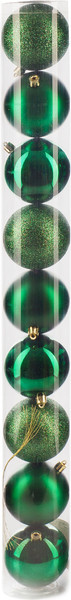 Изображение товара Набор шаров новогодних Ausini VT25-04004-6 (темно-зеленый, 9шт)