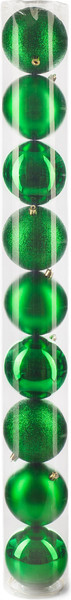 Изображение товара Набор шаров новогодних Ausini VT25-04010-5 (зеленый, 9шт)
