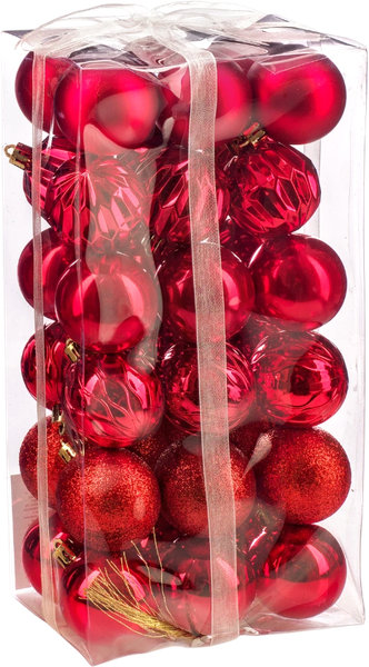 Изображение товара Набор шаров новогодних Ausini B8145RD (красный, 36шт)