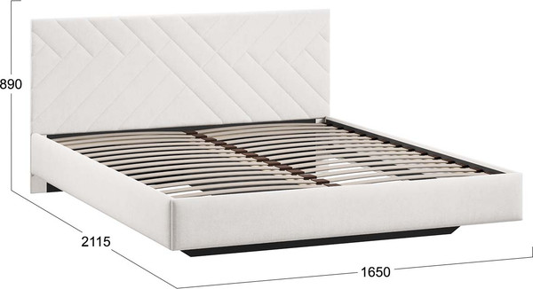 Изображение товара Двуспальная кровать ТриЯ Кевия 160x200 Тип 1 (велюр светлый)