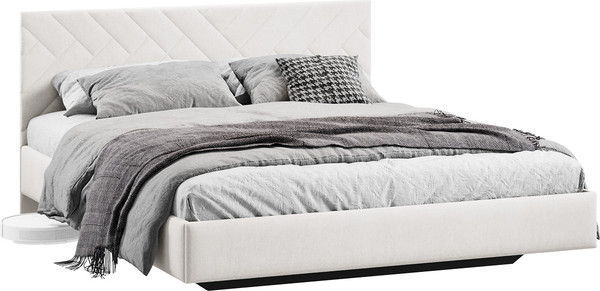 Изображение товара Двуспальная кровать ТриЯ Кевия 160x200 Тип 1 (велюр светлый)