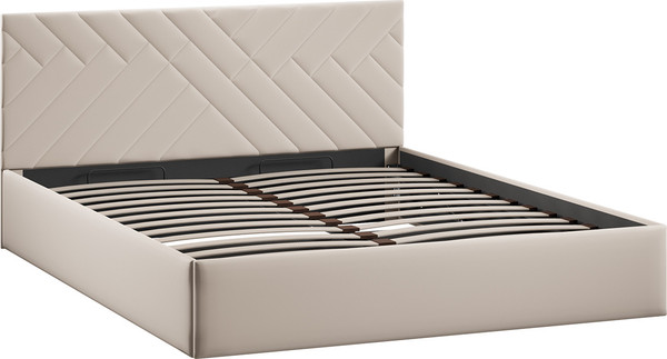 Изображение товара Двуспальная кровать ТриЯ Кевия с ПМ 160x200 Тип 1 (велюр светлый)