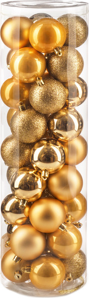 Изображение товара Набор шаров новогодних Ausini VT25-04002-1 (золото, 36шт)