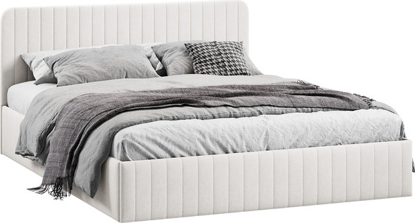 Изображение товара Двуспальная кровать ТриЯ Шелли с ПМ 160x200 Тип 1 (велюр светлый)