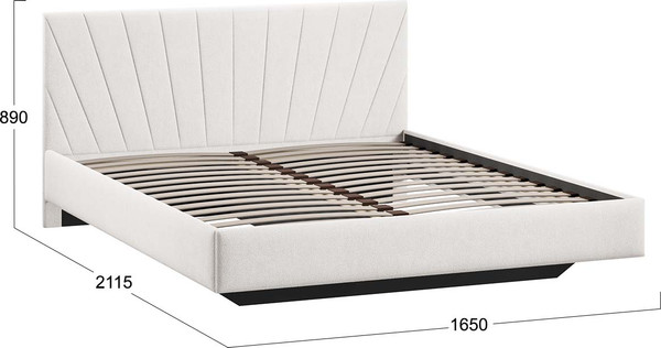 Изображение товара Двуспальная кровать ТриЯ Эвори 160x200 Тип 1 (велюр светлый)