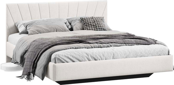 Изображение товара Двуспальная кровать ТриЯ Эвори 160x200 Тип 1 (велюр светлый)