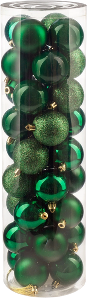 Изображение товара Набор шаров новогодних Ausini VT25-04002-6 (темно-зеленый, 36шт)
