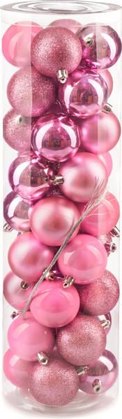 Изображение товара Набор шаров новогодних Ausini VT25-04002-7 (розовый, 36шт)