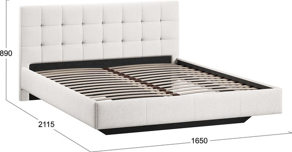 Изображение товара Двуспальная кровать ТриЯ Эмма 160x200 Тип 1  (велюр светлый)