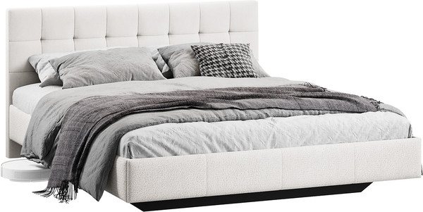 Изображение товара Двуспальная кровать ТриЯ Эмма 160x200 Тип 1  (велюр светлый)