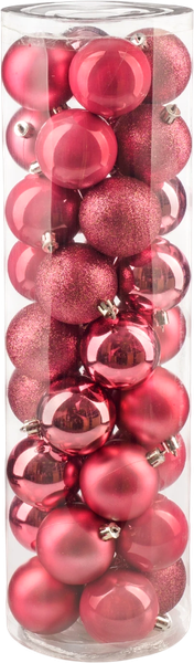 Изображение товара Набор шаров новогодних Ausini VT25-04002-8 (темная роза, 36шт)