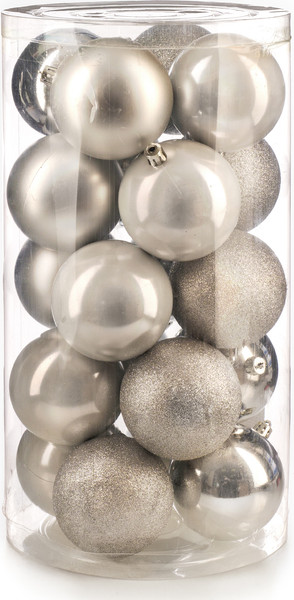 Изображение товара Набор шаров новогодних Ausini VT25-04007-2 (серебристый, 20шт)